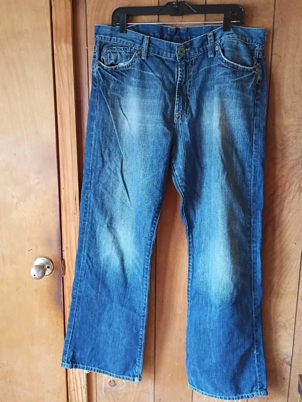 Lucky Brand Men's 36x31.5 Relaxed Bootcut Jeans Blue Wash Cotton Denim